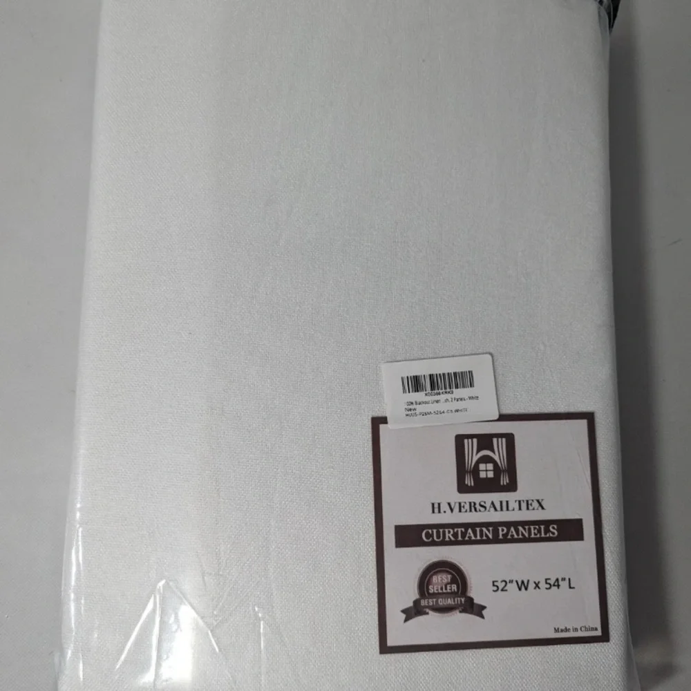 NEW- H.VERSAILTEX Linen Look 100% Blackout Curtains 52" W x 54" L - 2 Panels - Picture 2 of 5